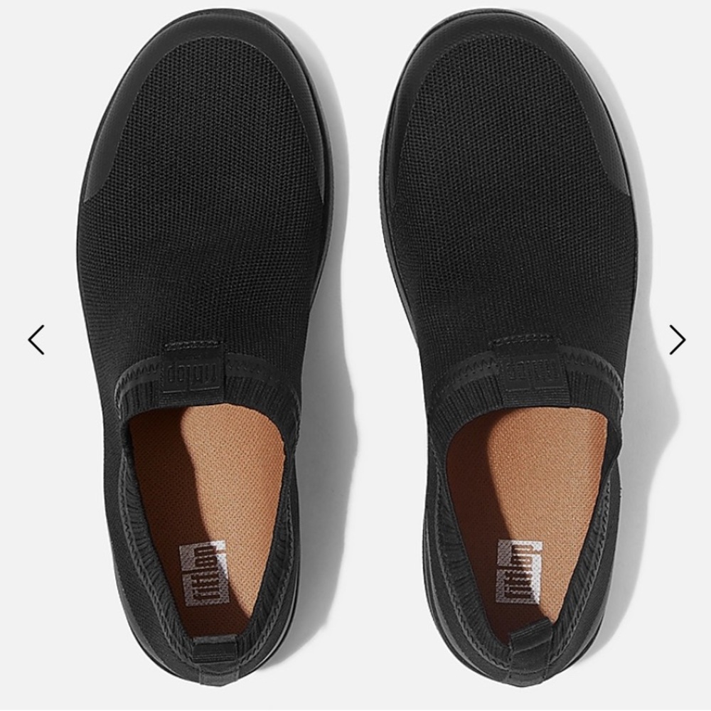 ÜBERKNIT Fitflop GUC Sz 6 Black Slip-on Sneaker Arch support comfortable shoes